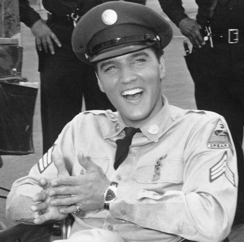 Elvis Presley wearing Hamilton Ventura watch