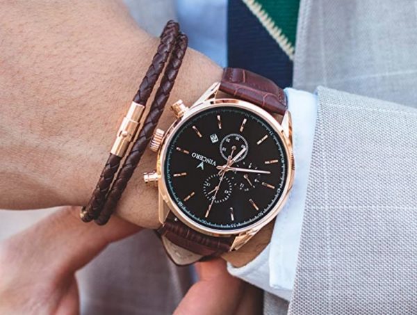 Vincero watch on elegant man